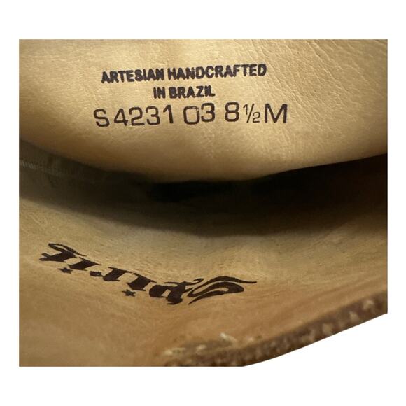 Lucchese Spirit Cowboy Boots Floral Tooled Leather Boots Size 8.5 Handcrafted - Picture 5 of 10